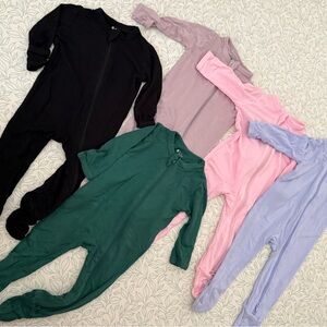 Set of Five Baby Zip-Up Onesies
